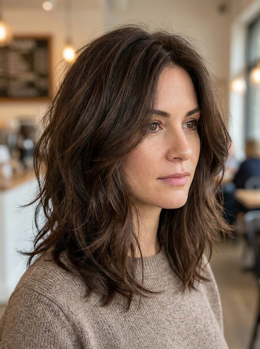 Gestufter Long Bob - Frisur für dickes Haar